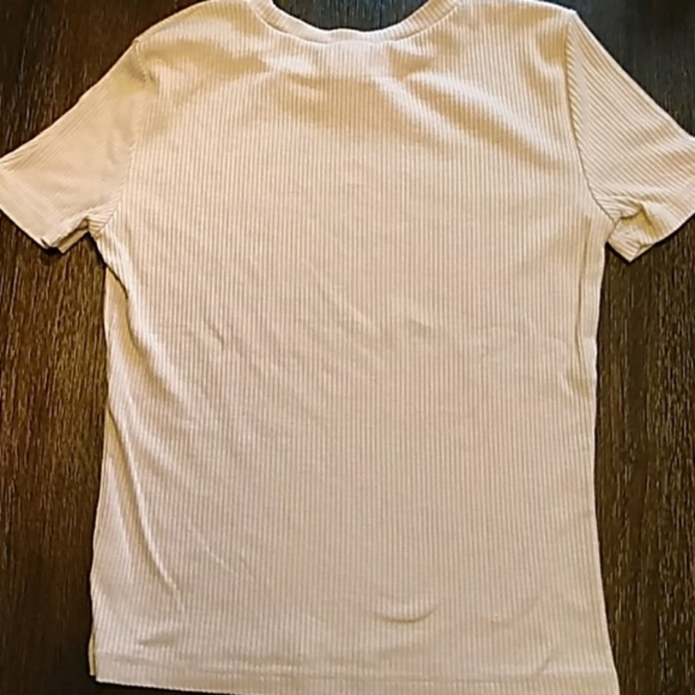2/$18 VS PINK ribbed tee. Rosy beige. Xs - Picture 3 of 3